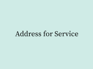 Address for Service